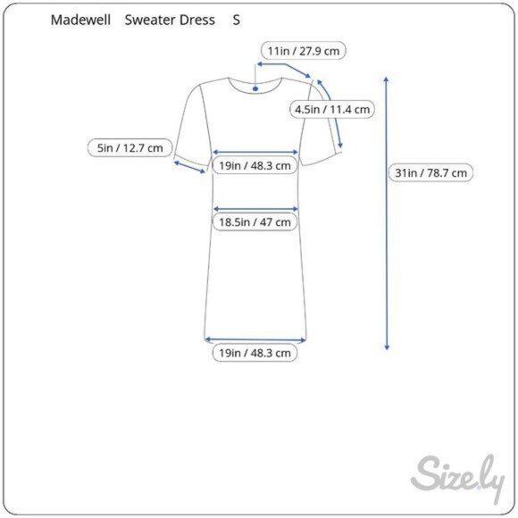 Madewell Crew Neck Small Terry Sweatshirt Sweater Straight Hem Two Side Pockets - Picture 3 of 6